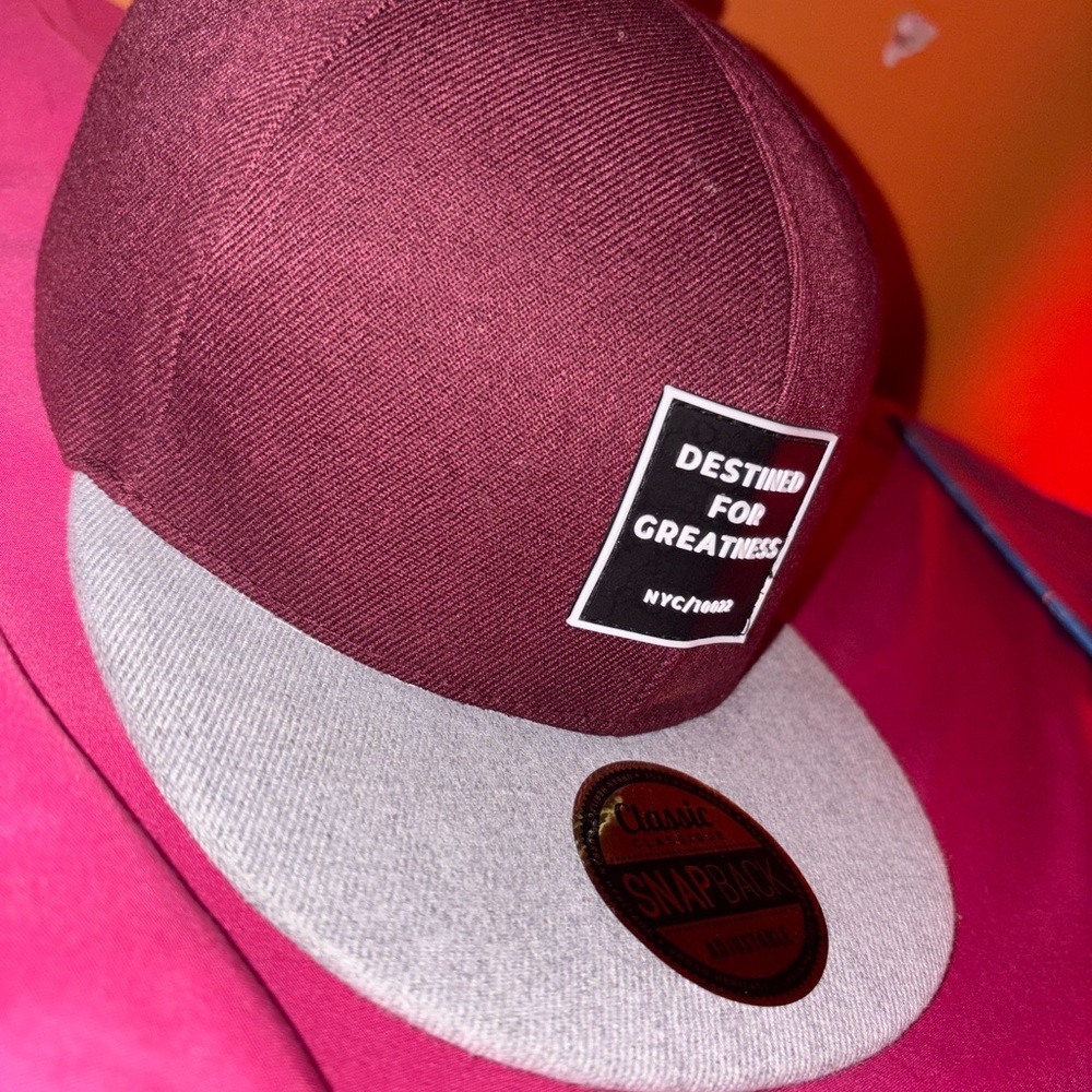 B. Smart Maroon and Gray Snapback Hat